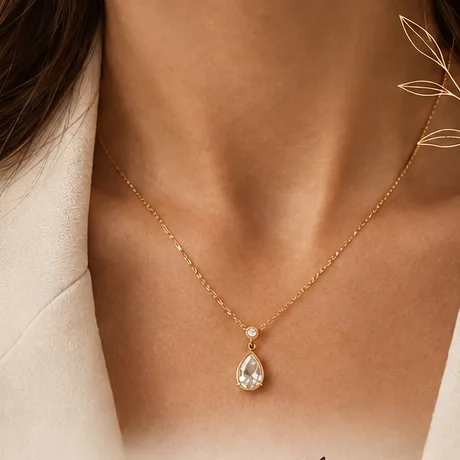 Colar com pingente gota